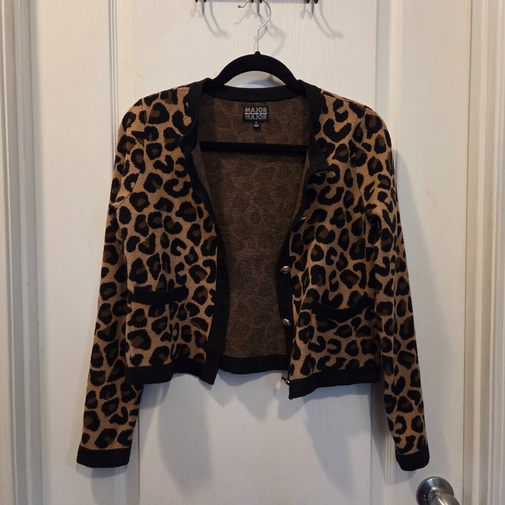Old Money Leopard Print Button-Front Cardigan - S… - image 6